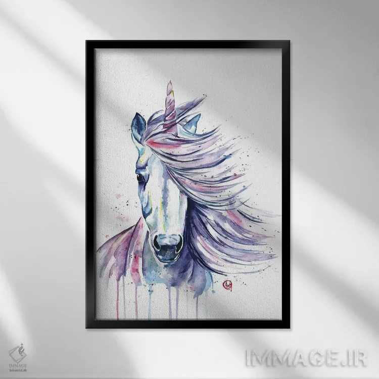 تابلو دکوراتیو تک شاخ اثر لیزا وایت هاوس - نمای قابدار مشکی