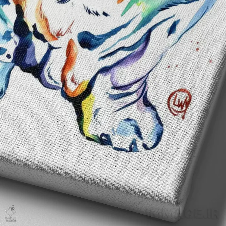 تابلو دکوراتیو باست هاند بیلی اثر لیزا وایت هاوس - نمای نزدیک بافت بوم