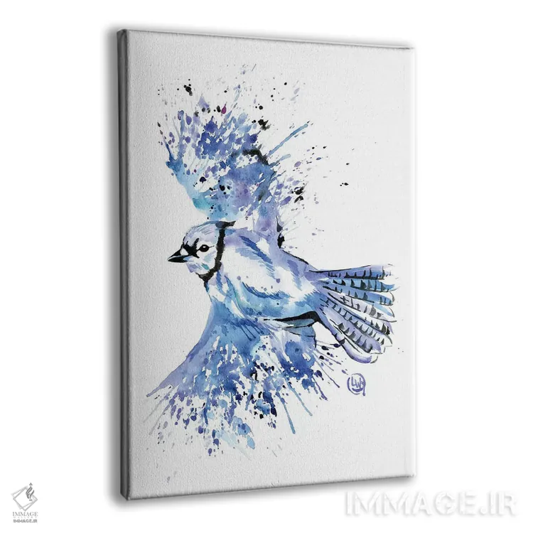 تابلو دکوراتیو آبی زیبا اثر لیزا وایت هاوس - نمای پرسپکتیو محصول