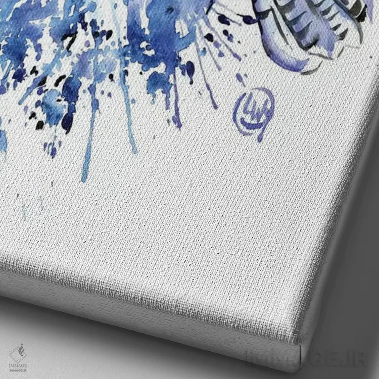 تابلو دکوراتیو آبی زیبا اثر لیزا وایت هاوس - نمای نزدیک بافت بوم