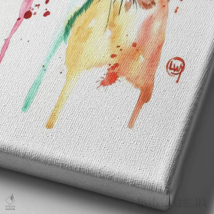 تابلو دکوراتیو فانتزی اثر لیزا وایت هاوس - نمای نزدیک بافت بوم