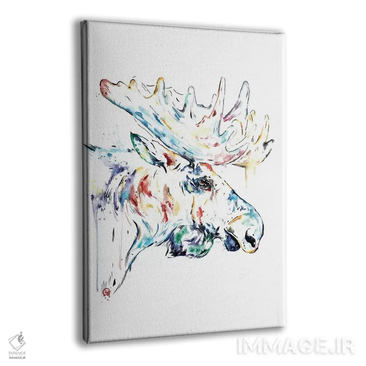 تابلو دکوراتیو گوزن شمالی اثر لیزا وایت هاوس - نمای پرسپکتیو محصول