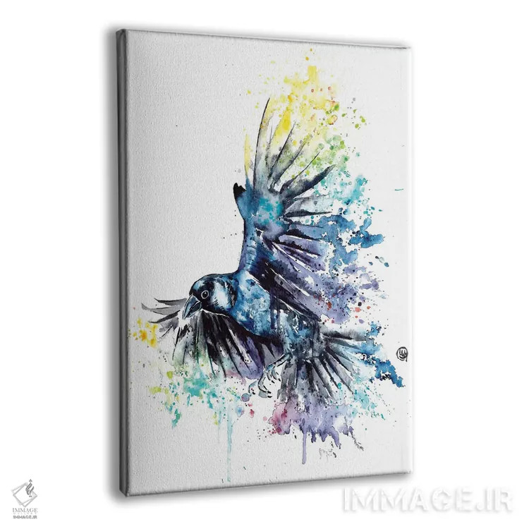 تابلو دکوراتیو کلاغ سیاه اثر لیزا وایت هاوس - نمای پرسپکتیو محصول