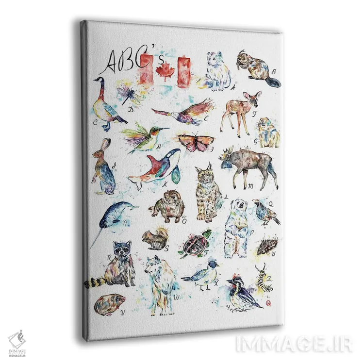 تابلو دکوراتیو الفبای کانادایی اثر لیزا وایت هاوس - نمای پرسپکتیو محصول