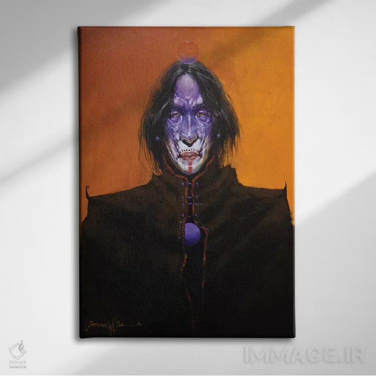 تابلو دکوراتیو شامان گرگ ومیش اثر لاورنس لی - نمای روبهرو روی دیوار