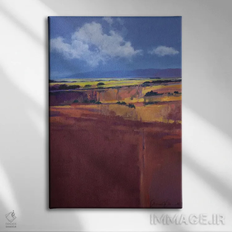 تابلو انتزاعی عصر سونورا اثر لاورنس لی - نمای روبهرو روی دیوار