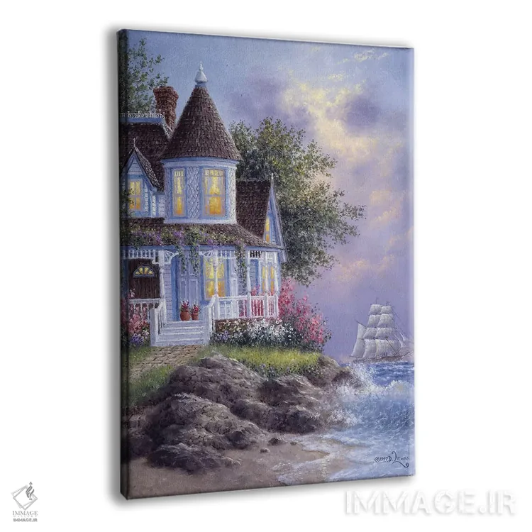 تابلو دکوراتیو ویکتوریایی کنار دریا اثر دنیس لوان - نمای پرسپکتیو محصول