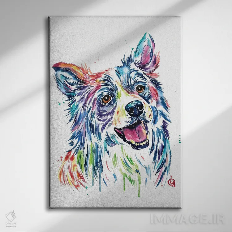 تابلو دکوراتیو بردر کولی اثر لیزا وایت هاوس - نمای روبهرو روی دیوار