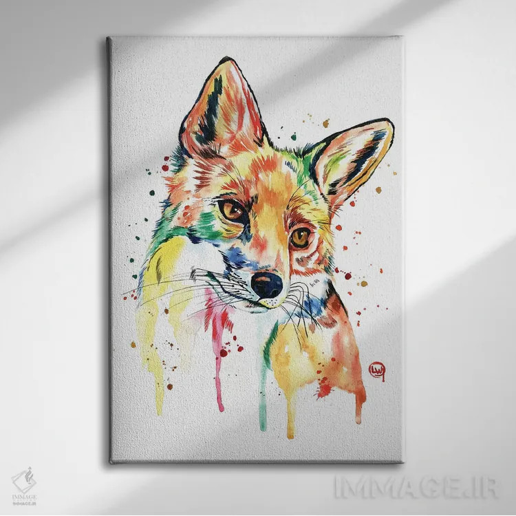 تابلو دکوراتیو روباه خیال انگیز اثر لیزا وایت هاوس - نمای روبهرو روی دیوار