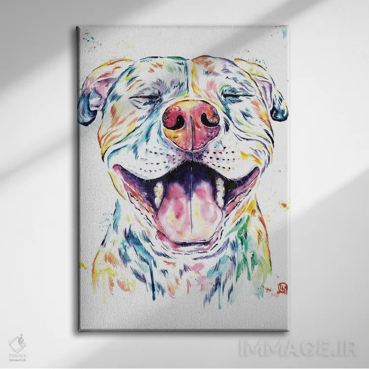 تابلو دکوراتیو تنگو پیت بول اثر لیزا وایت هاوس - نمای روبهرو روی دیوار