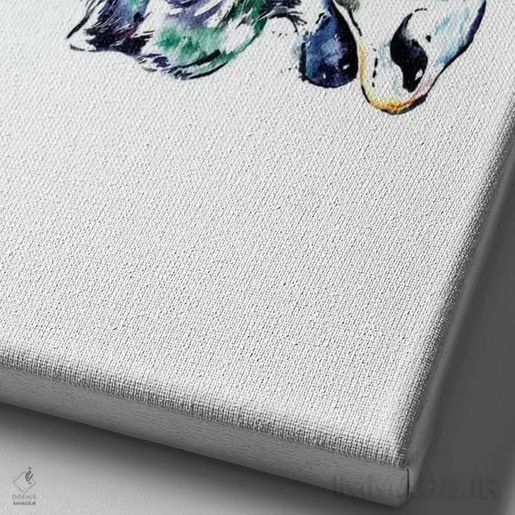 تابلو دکوراتیو گوزن شمالی اثر لیزا وایت هاوس - نمای نزدیک بافت بوم