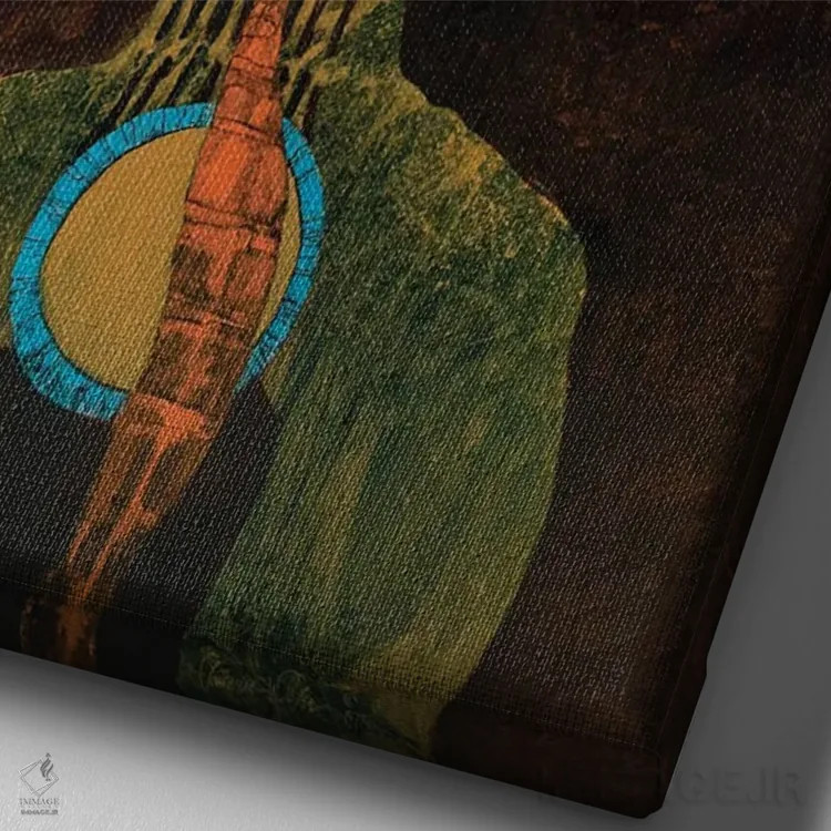 تابلو دکوراتیو کلاغ خورشیدی اثر لاورنس لی - نمای نزدیک بافت بوم