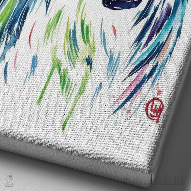 تابلو دکوراتیو بردر کولی اثر لیزا وایت هاوس - نمای نزدیک بافت بوم