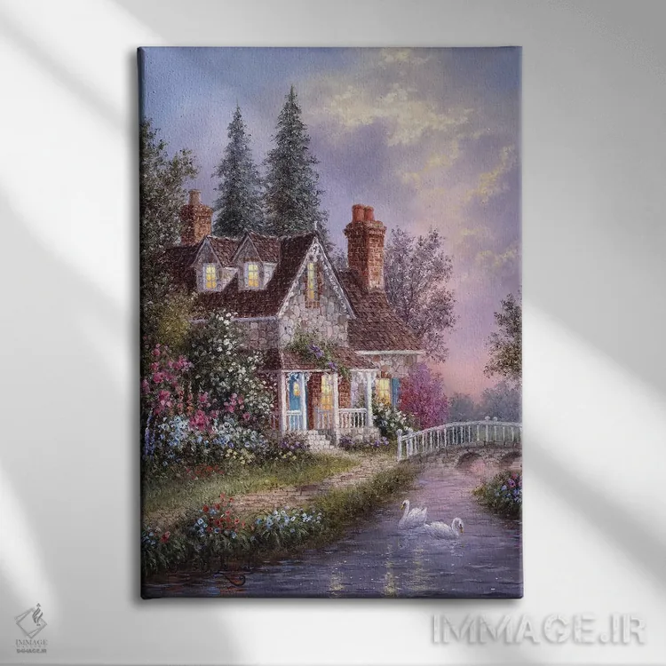 تابلو دکوراتیو کلبه پل سنگی اثر دنیس لوان - نمای روبهرو روی دیوار