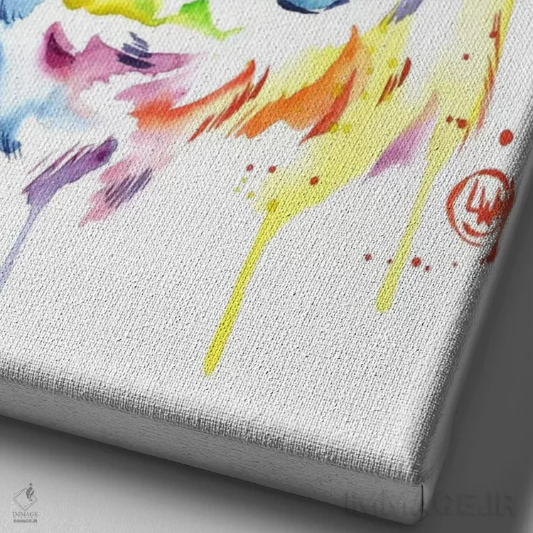 تابلو دکوراتیو بوستون تریر اثر لیزا وایت هاوس - نمای نزدیک بافت بوم