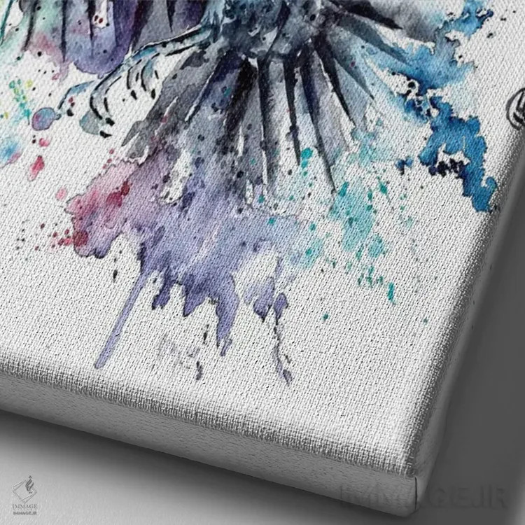 تابلو دکوراتیو کلاغ سیاه اثر لیزا وایت هاوس - نمای نزدیک بافت بوم