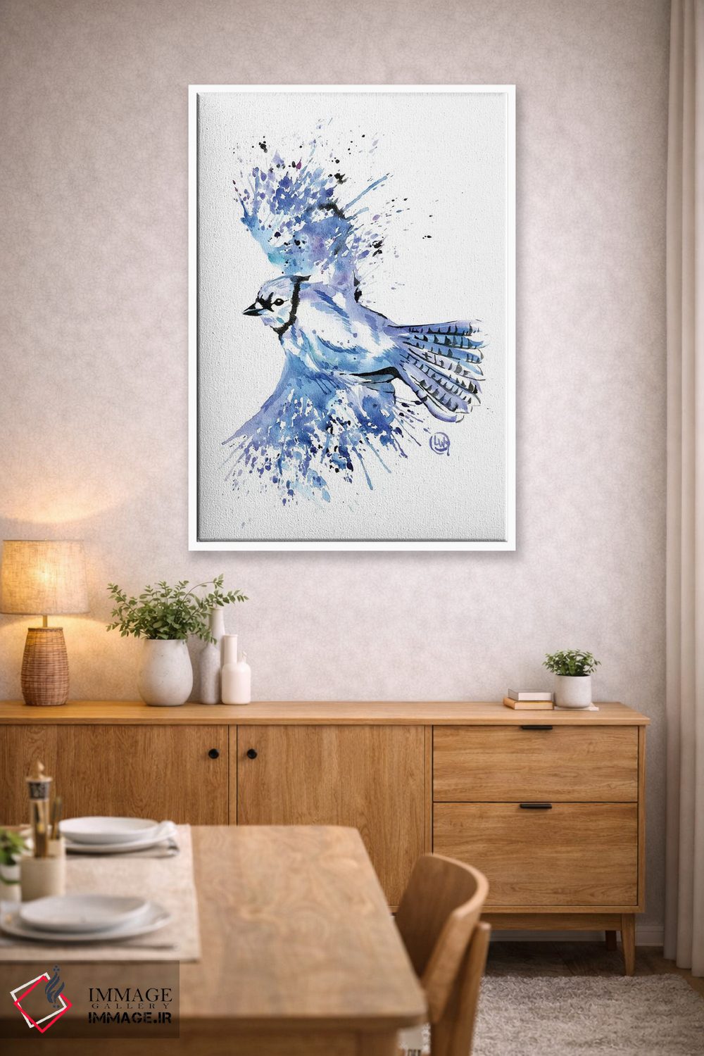 تابلو دکوراتیو آبی زیبا اثر لیزا وایت هاوس - D4W