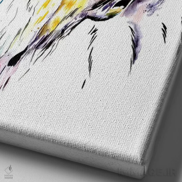 تابلو دکوراتیو گاومیش آمریکایی اثر لیزا وایت هاوس - نمای نزدیک بافت بوم