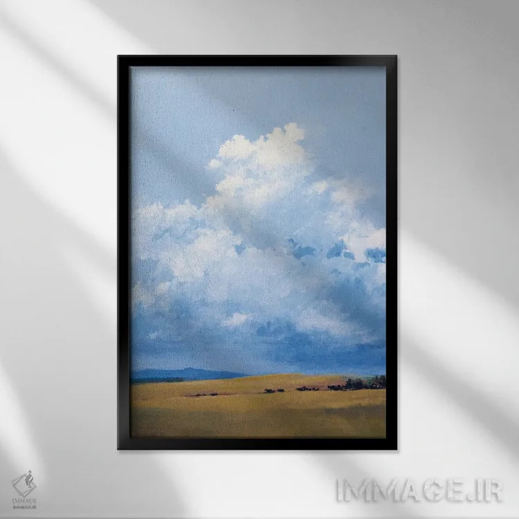 تابلو دکوراتیو چراگاه جدید اثر لاورنس لی - نمای قابدار مشکی