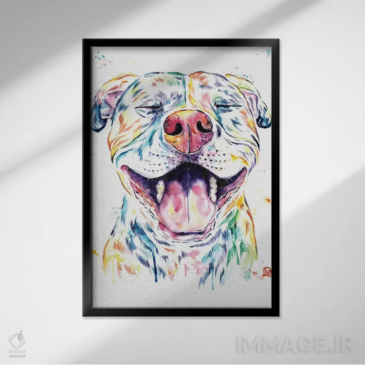 تابلو دکوراتیو تنگو پیت بول اثر لیزا وایت هاوس - نمای قابدار مشکی