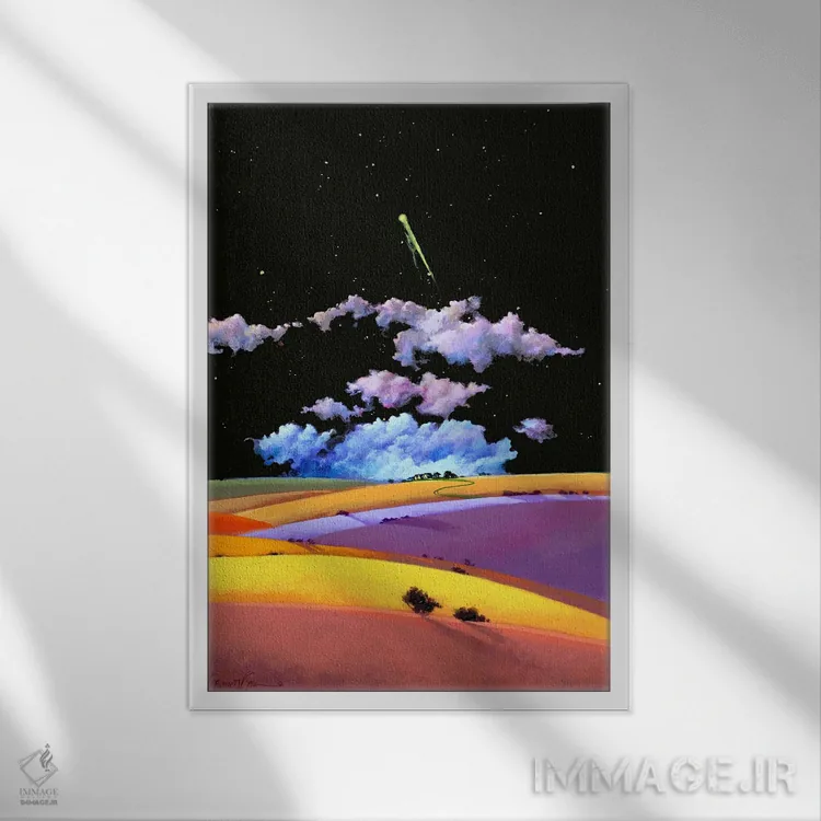 تابلو انتزاعی هملت و پیام آور اثر لاورنس لی - نمای قابدار سفید