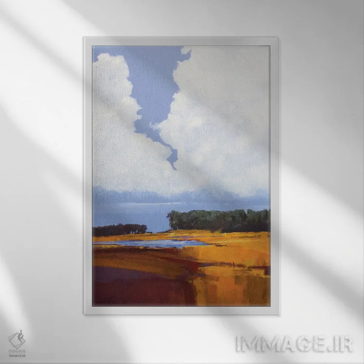 تابلو دکوراتیو آسمان و ابرها اثر لاورنس لی - نمای قابدار سفید