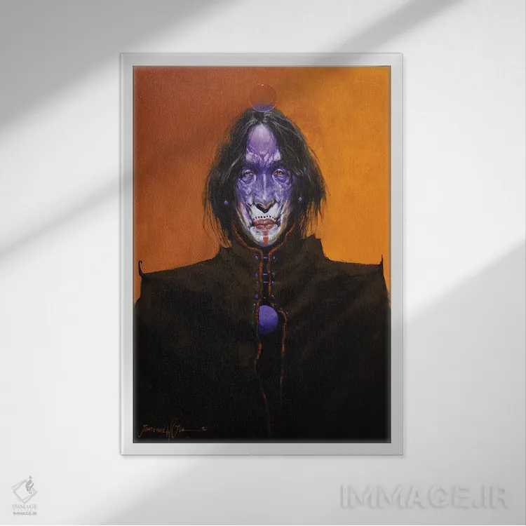 تابلو دکوراتیو شامان گرگ ومیش اثر لاورنس لی - نمای قابدار سفید