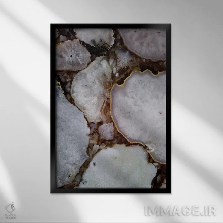 تابلو انتزاعی سنگ های ابدیت ۲ اثر شلند لوئیس - نمای قابدار مشکی