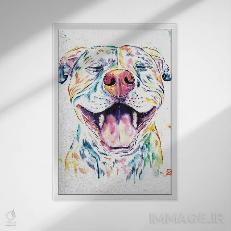 تابلو دکوراتیو تنگو پیت بول اثر لیزا وایت هاوس - نمای قابدار سفید