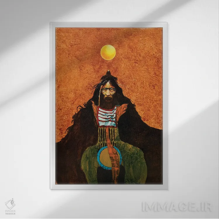 تابلو دکوراتیو کلاغ خورشیدی اثر لاورنس لی - نمای قابدار سفید