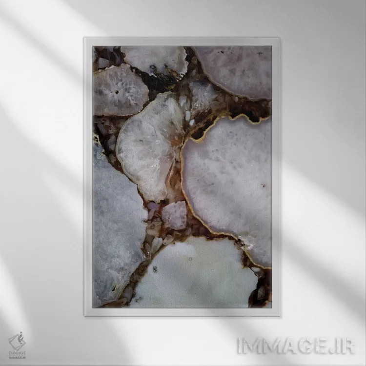 تابلو انتزاعی سنگ های ابدیت ۲ اثر شلند لوئیس - نمای قابدار سفید