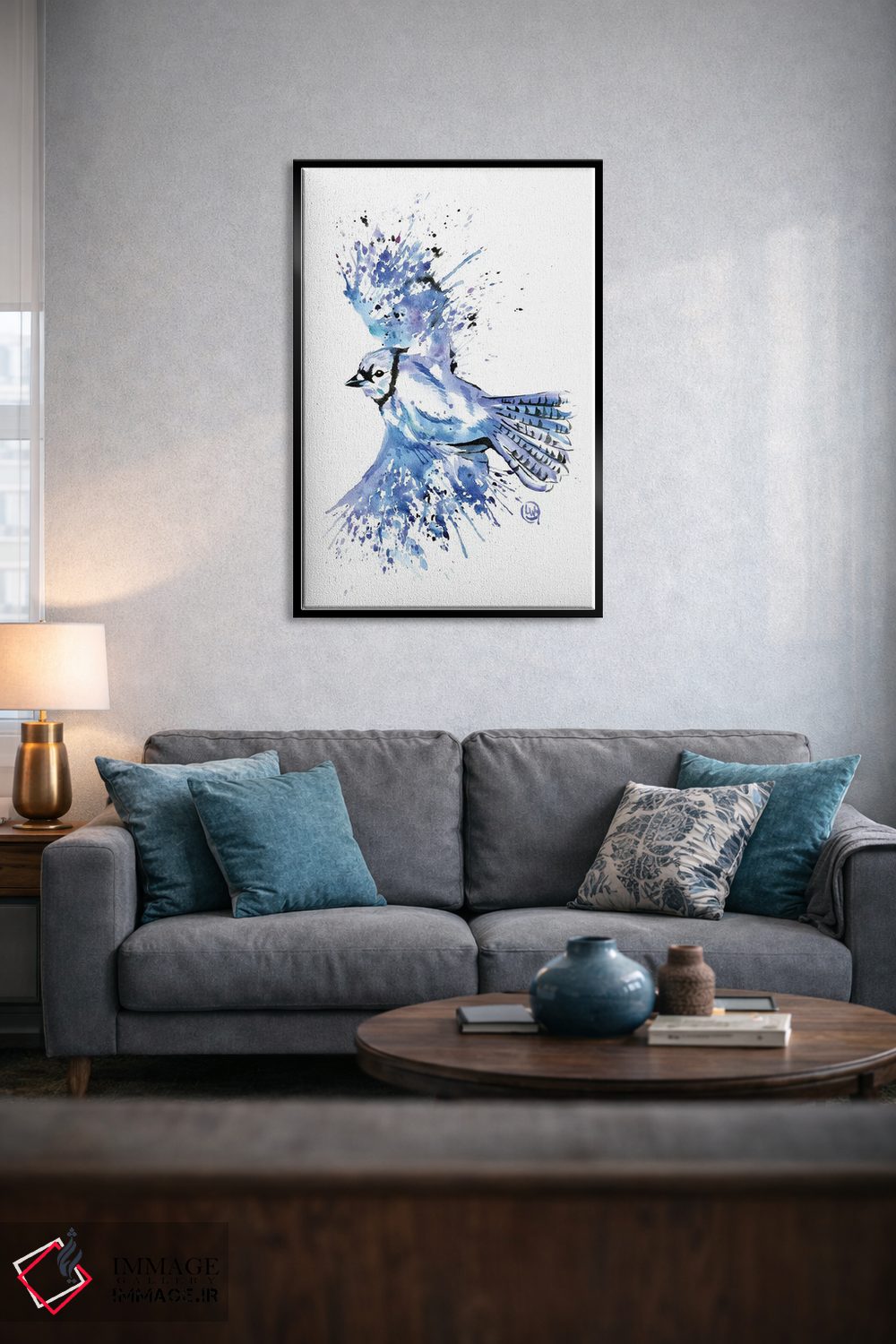 تابلو دکوراتیو آبی زیبا اثر لیزا وایت هاوس - D6B