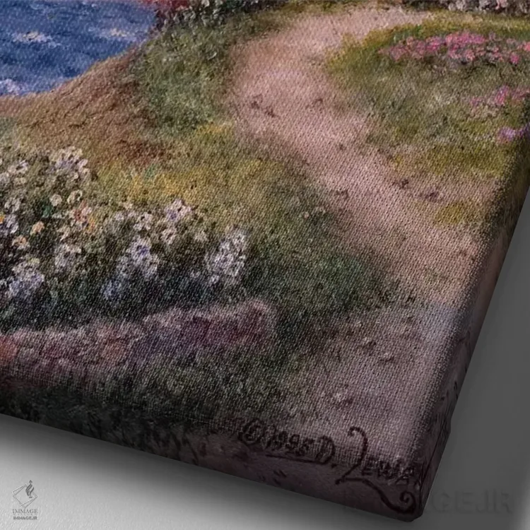 تابلو دکوراتیو لبه فانوس اثر دنیس لوان - نمای نزدیک بافت بوم