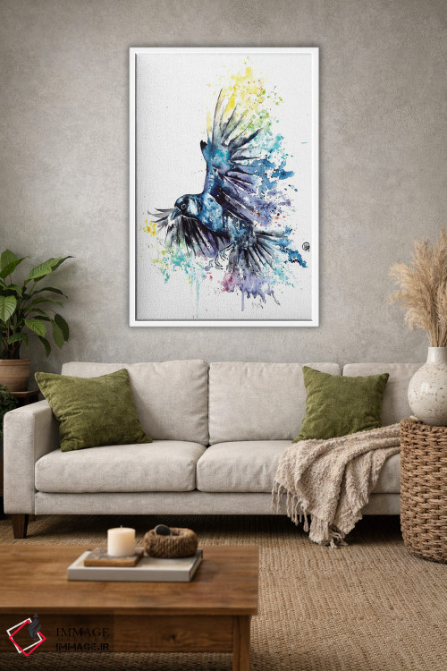 تابلو دکوراتیو کلاغ سیاه اثر لیزا وایت هاوس - D1W