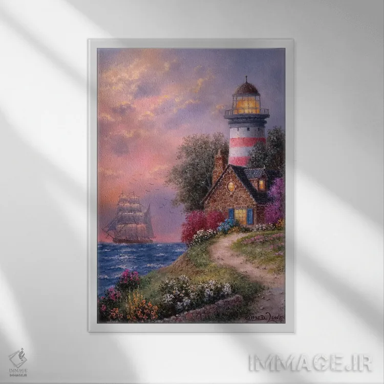 تابلو دکوراتیو لبه فانوس اثر دنیس لوان - نمای قابدار سفید