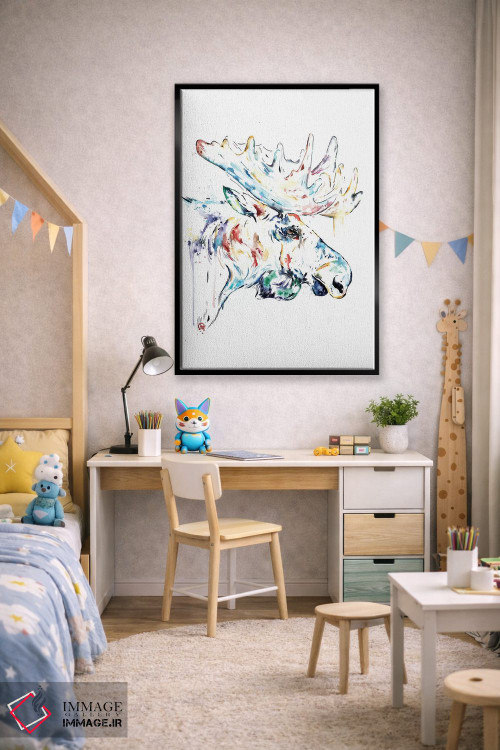 تابلو دکوراتیو گوزن شمالی اثر لیزا وایت هاوس - D2B