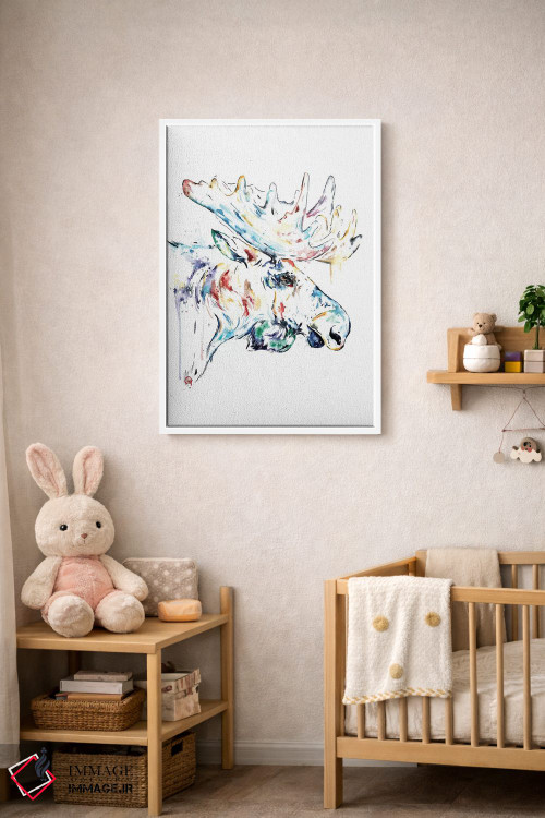 تابلو دکوراتیو گوزن شمالی اثر لیزا وایت هاوس - D3W