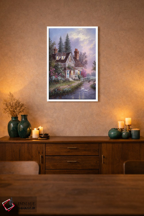 تابلو دکوراتیو کلبه پل سنگی اثر دنیس لوان - D1W