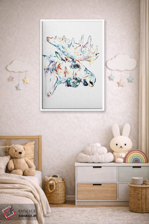 تابلو دکوراتیو گوزن شمالی اثر لیزا وایت هاوس - D4W