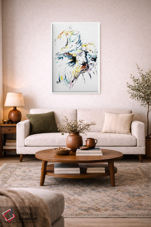 تابلو دکوراتیو گاومیش آمریکایی اثر لیزا وایت هاوس - D3W