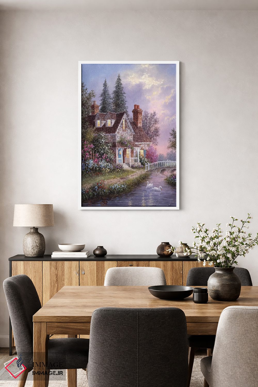 تابلو دکوراتیو کلبه پل سنگی اثر دنیس لوان - D3W