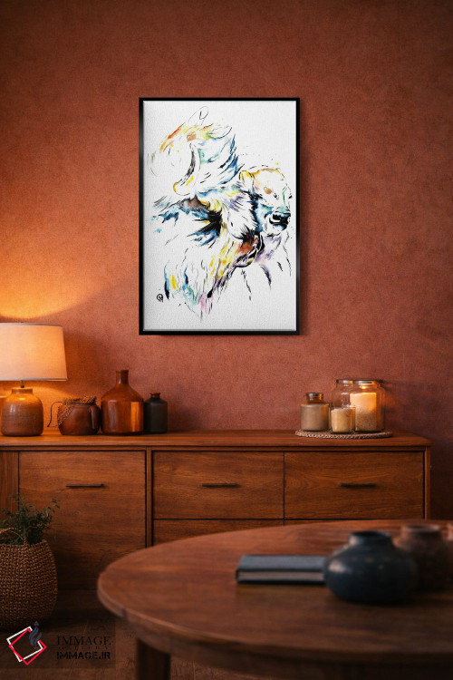 تابلو دکوراتیو گاومیش آمریکایی اثر لیزا وایت هاوس - D5B