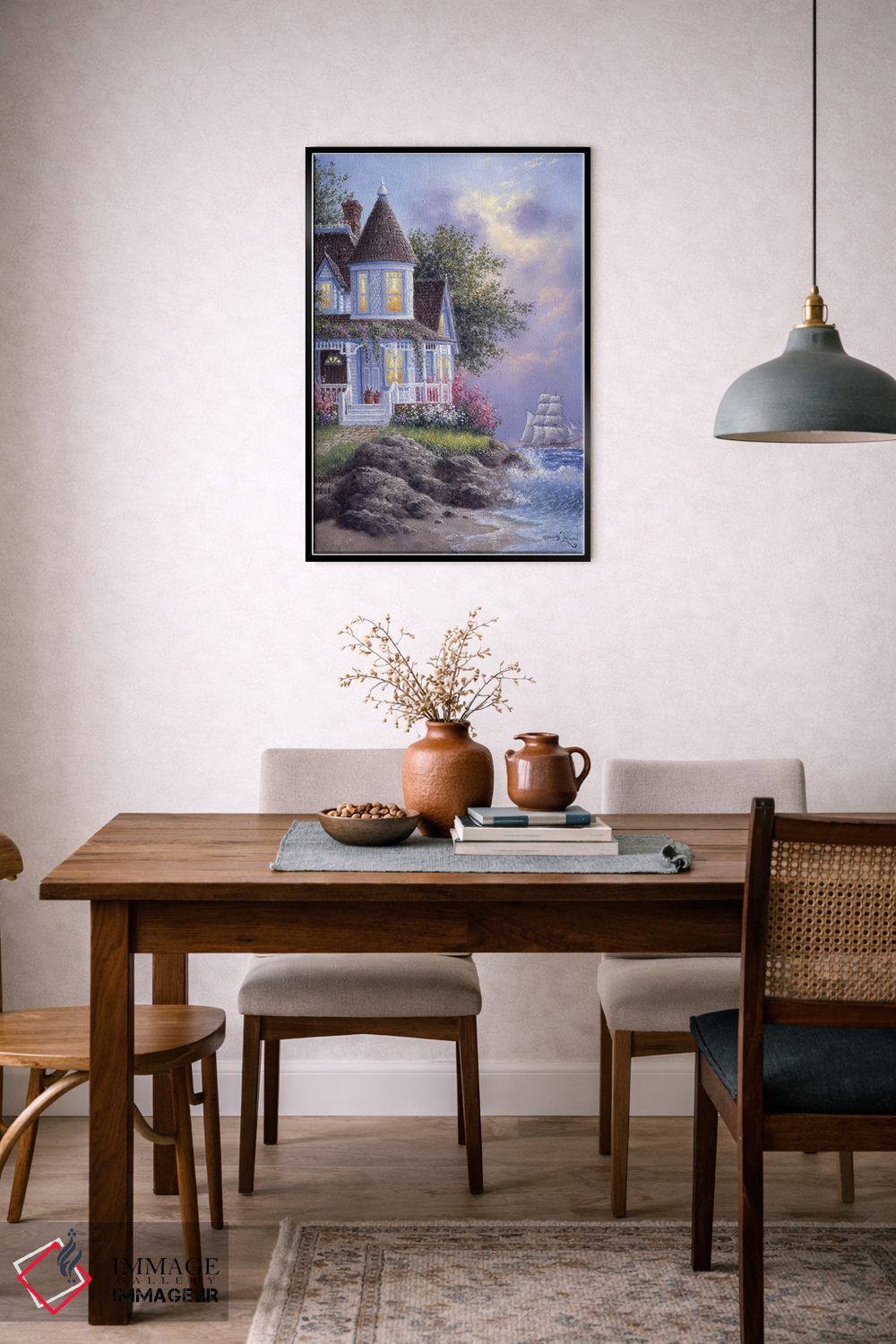 تابلو دکوراتیو ویکتوریایی کنار دریا اثر دنیس لوان - D6B