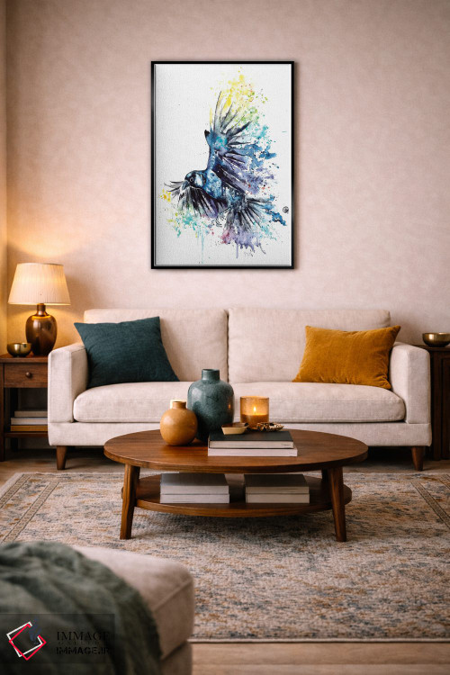 تابلو دکوراتیو کلاغ سیاه اثر لیزا وایت هاوس - D6B