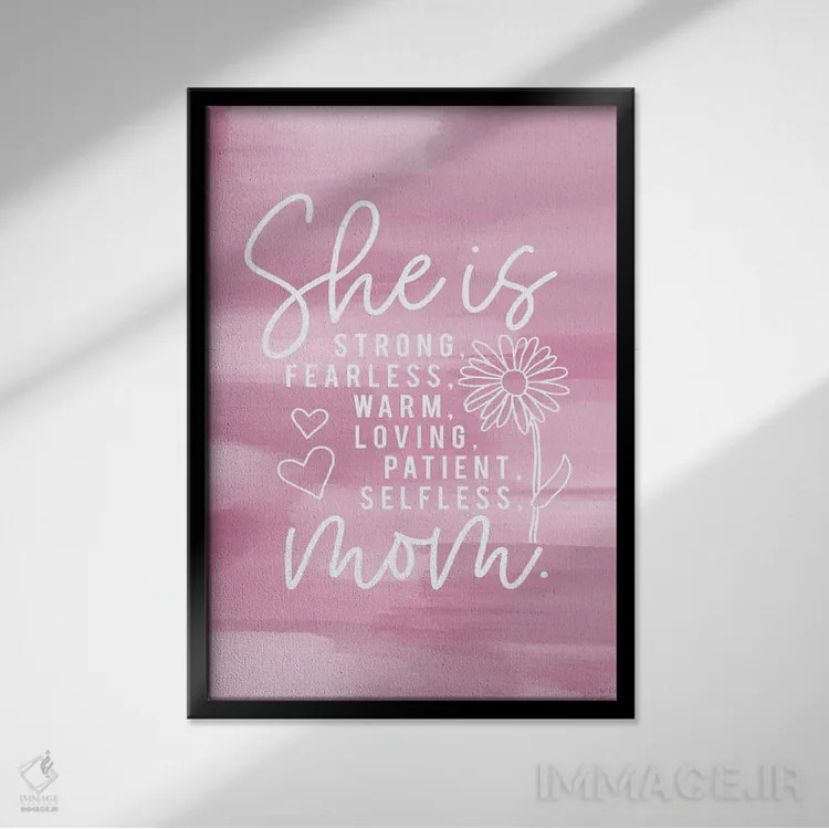 تابلو دکوراتیو او مادر است اثر لوکس + می دیزاینز - نمای قابدار مشکی