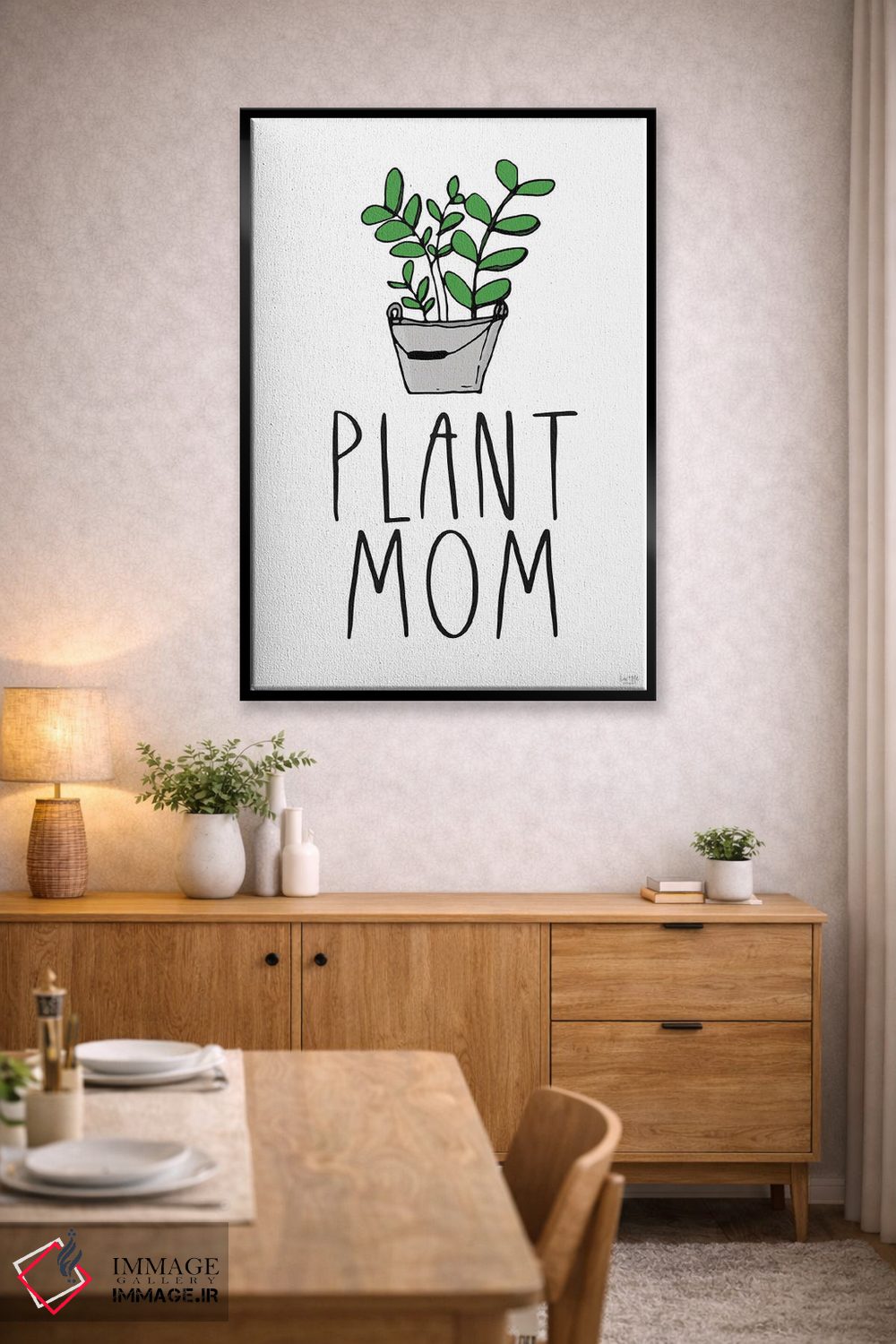 تابلو دکوراتیو مادر گیاه دار اثر لوکس + می دیزاینز - D5B