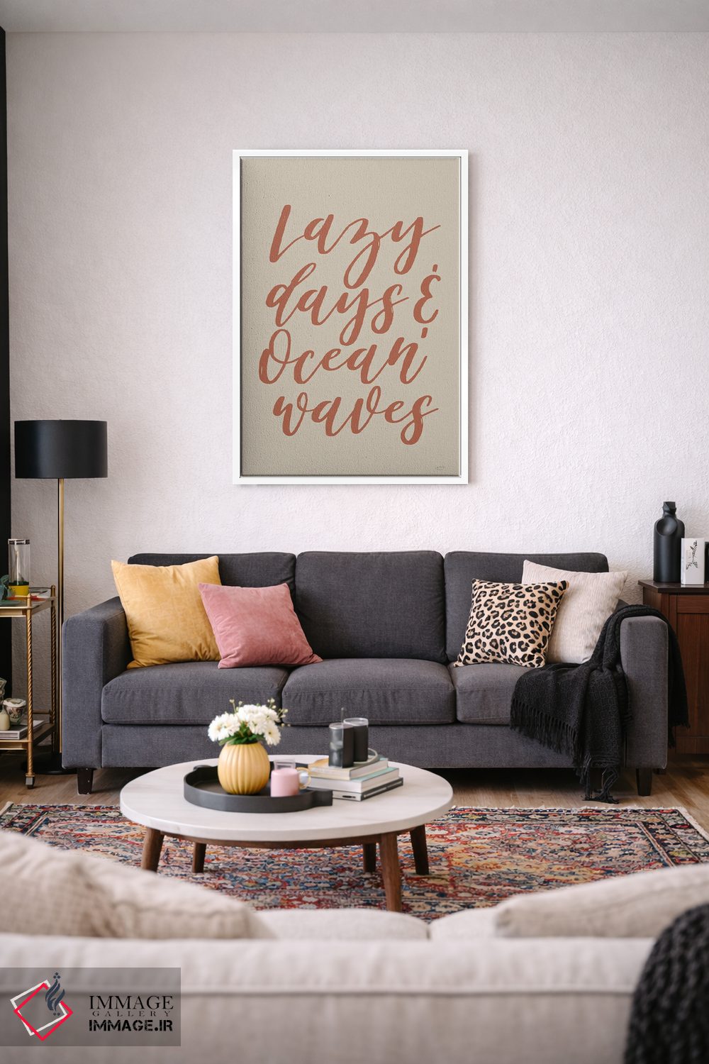 تابلو دکوراتیو روزهای تنبلی و موج های اقیانوس اثر لوکس + می دیزاینز - D2W