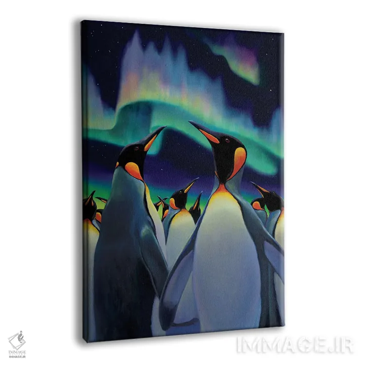تابلو دکوراتیو رژه نورانی پنگوئن ها اثر چارلز لین براگ - نمای پرسپکتیو محصول