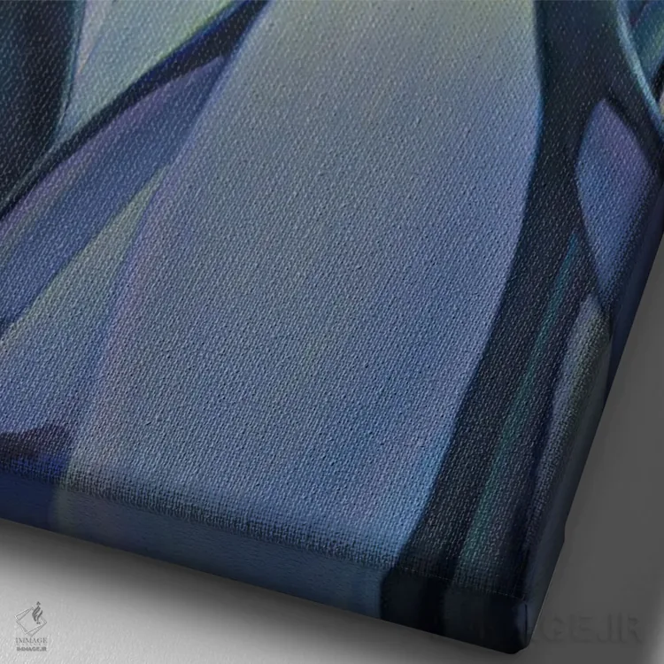 تابلو دکوراتیو رژه نورانی پنگوئن ها اثر چارلز لین براگ - نمای نزدیک بافت بوم