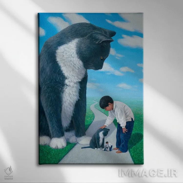 تابلو دکوراتیو کودی و مکس اثر چارلز لین براگ - نمای روبهرو روی دیوار